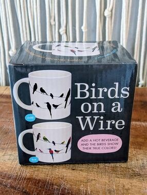 NIB Birds on a Wire Heat-Changing Coffee Mug - 18 Species!